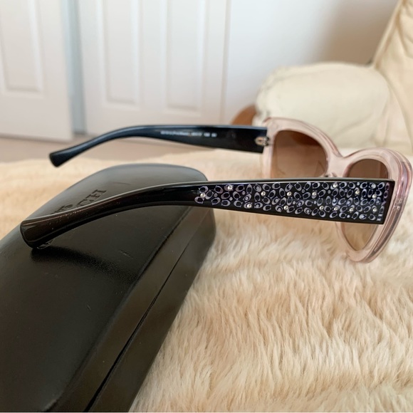 Coach Cateye clear frames rhinestones sunglasses - Picture 8 of 14